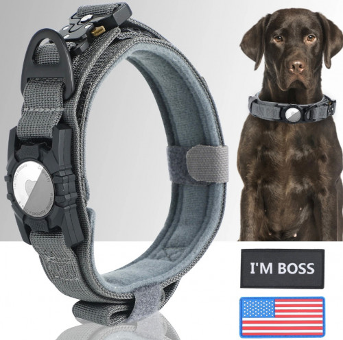 طوق للكلاب مع حامل اير تاق مقاس ميديم 42-50 cm