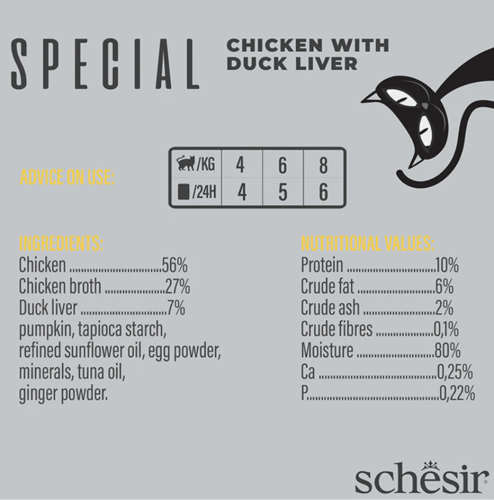 شيزر أظرف هريسة طعام كامل بالدجاج وكبدة البط للقطط...