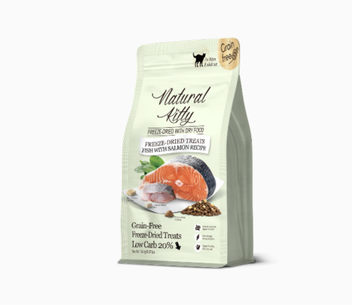 ناتشورال كيتي طعام جاف خالي من الحبوب مع طعام مجفف...