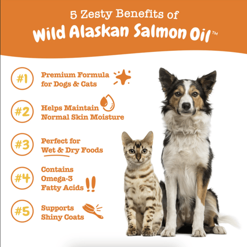زيستي باوز زيت السلمون البري للكلاب والقطط 473 مل