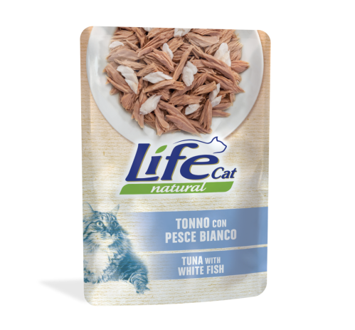 لايف كات طعام رطب للقطط, تونة مع سمك الابيض, 70 جر...