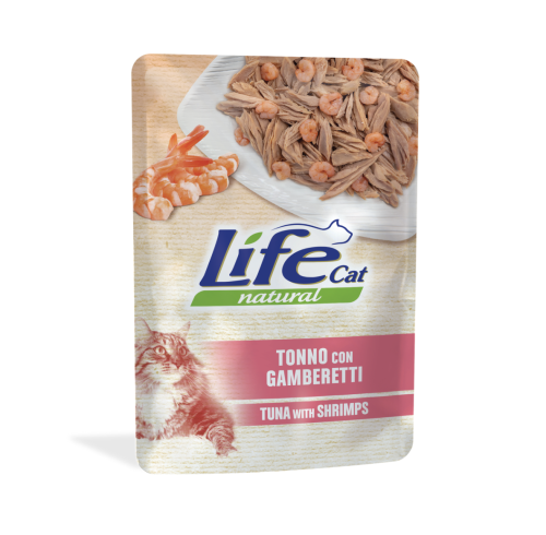 لايف كات طعام رطب للقطط, تونة مع الجمبري, 70 جرام