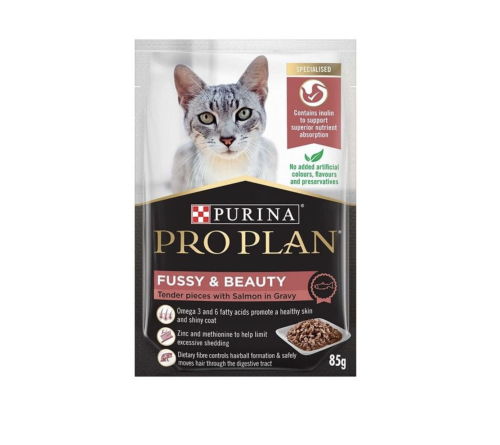 برو بلان طعام رطب للقطط نكهة السالمون للعناية بالب...