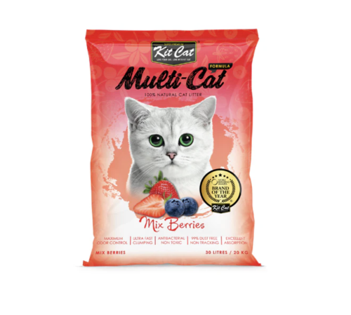 كت كات رمل للقطط برائحه فراولة و توت , 30 لتر