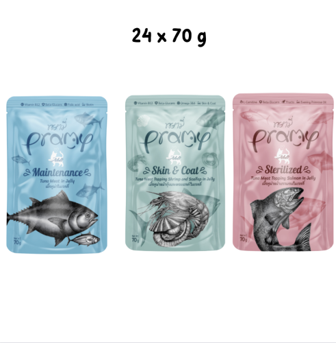 برامي طعام رطب للقطط البالغة 8 نكهات جيلي 24 حبة 7...