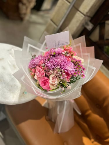 باقة ورد وردي