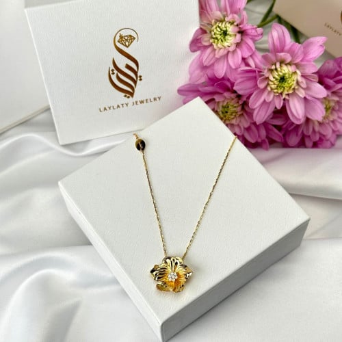 عقد فبراير زهرة البنفسج ذهب عيار21