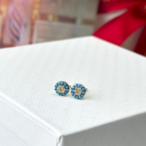 اقراط ذهب عيار18 بوزن 1.09 جم تقريبا