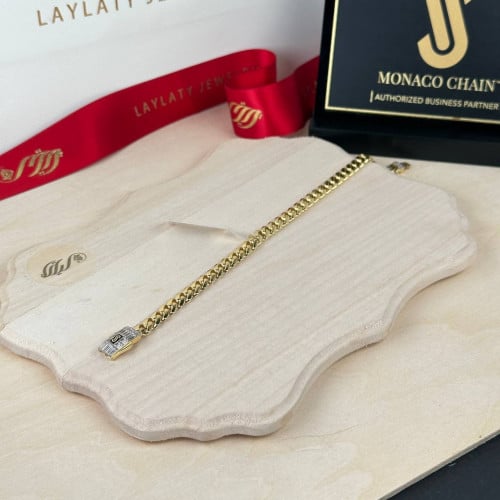 اسورة ذهبي موناكو ذهب عيار18 بوزن 8 جم تقريبا