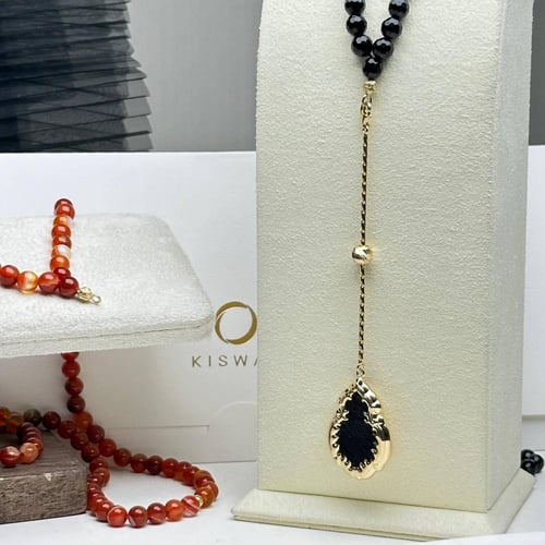 سبحة وتعليقة كسوة الكعبه المشرفه فضة عيار925 رجالي