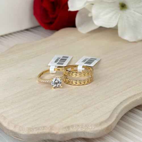 دبل توينز ذهب عيار18 بوزن 5.58 جم تقريبا