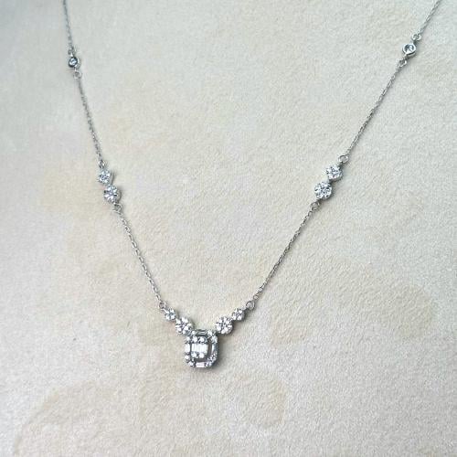 عقد الماس ذهب ابيض عيار18