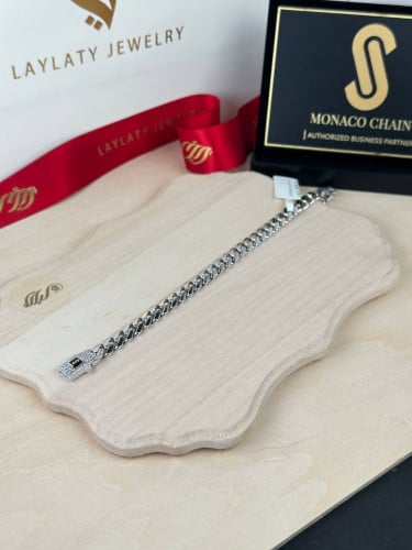 اسورة أبيض موناكو ذهب عيار18 بوزن 10.16 جم تقريبا