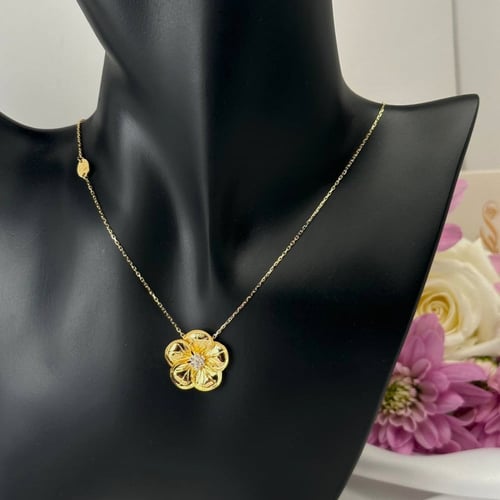 عقد مايو زهرة الزعرور ذهب عيار21