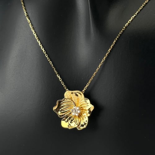 عقد فبراير زهرة البنفسج ذهب عيار21