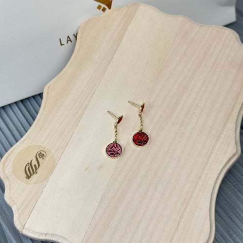 اقراط سكانفين ذهب عيار18 بوزن 2.35 جم تقريبا