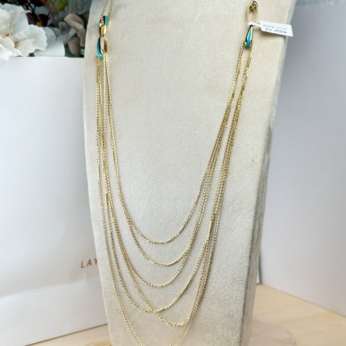 عقد طويل ذهب عيار18 بوزن 27.47 جم تقريبا