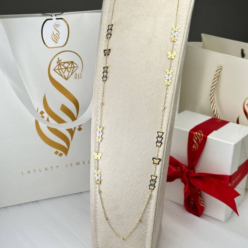 عقد طويل ذهب عيار18 بوزن 8.29 جم تقريبا