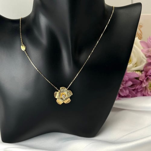 عقد مارس زهرة النرجس البري ذهب عيار21