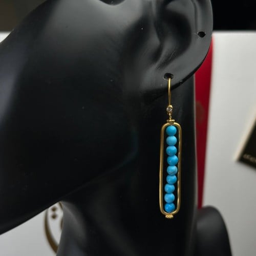 اقراط ذهب بوسني عيار21 بوزن 6.06 جم تقريبا