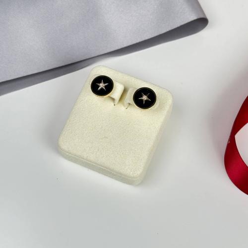 حلق النجمة لون اسود ذهب عيار21