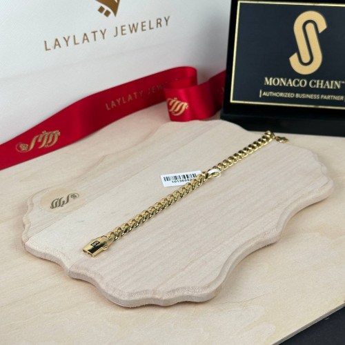 اسورة ذهبي موناكو ذهب عيار18 بوزن 10.14 جم تقريبا