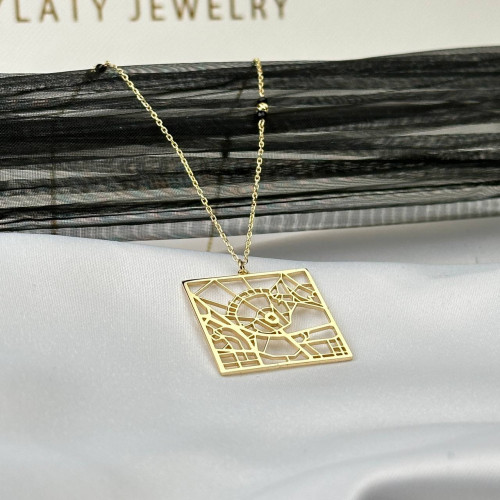 عقد خريطة الحرم المكي عيار18