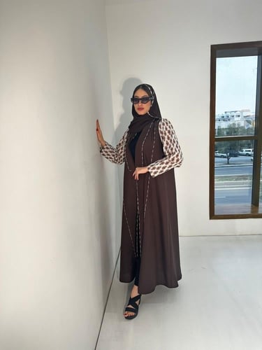 A M 041 عباية صيفية كلوش كريب تايواني