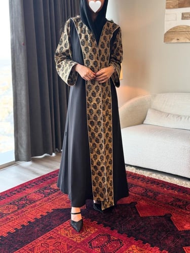 A 099عباية كريب تايواني مع قطن هندي