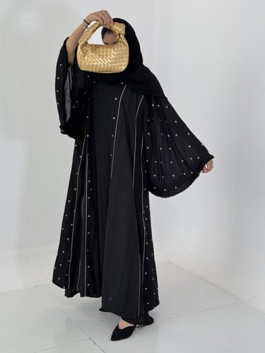 A 088 عباية تطريز ذهبي