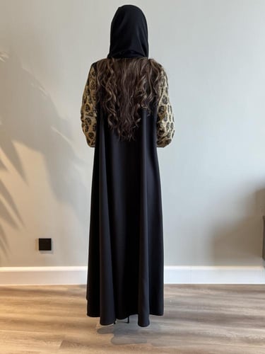 A 099عباية كريب تايواني مع قطن هندي