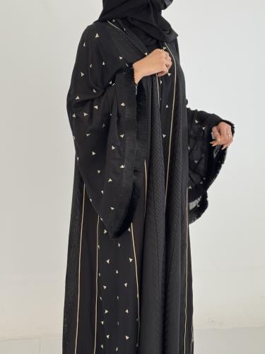 A 088 عباية تطريز ذهبي