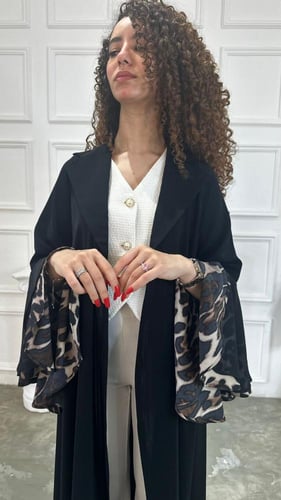 A 036 عباية صيفية بكم شيفون