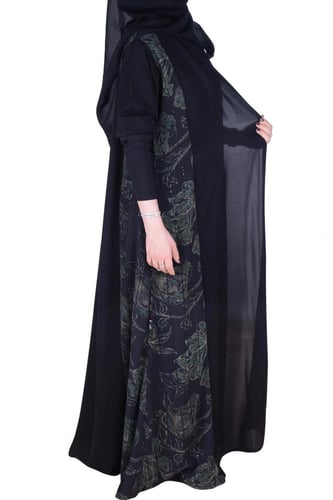 0110 عباية صالونا مع شيفون من الجوانب والطرحة