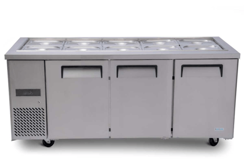 ثلاجة بانكول سلطات إستيل 1,80 متر مع الصحون ومستود...