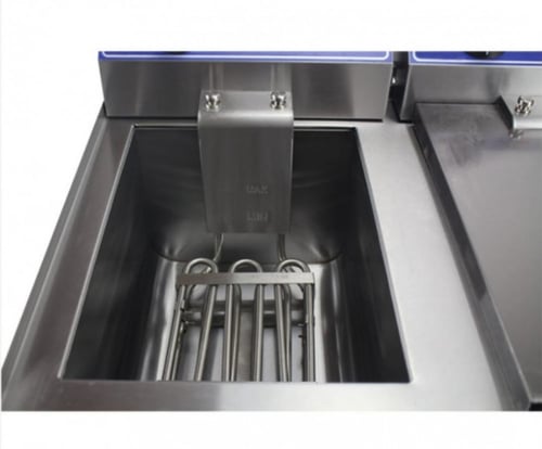 قلاية بطاطس 2C استيل مع صرف حوض ثنائي 16+16 لتر HE...