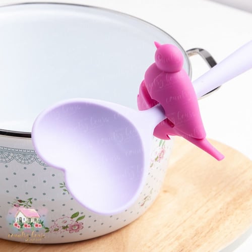 5972 حامل سيليكون لملعقة الطبخ بشكل عصفور