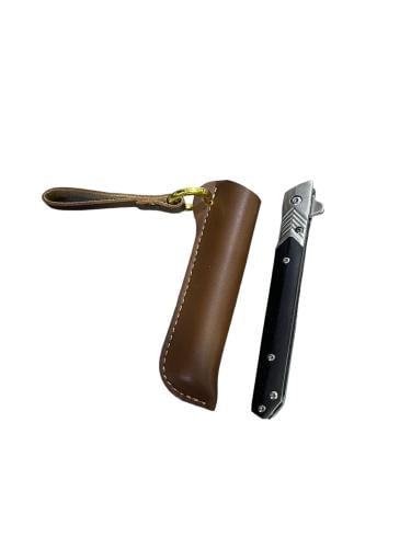 Knife (pen) with leather sheath