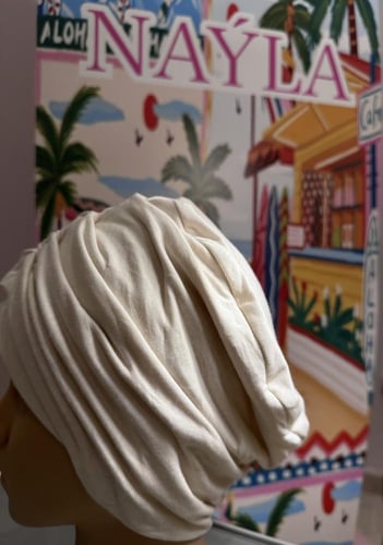 توربان مكرمش لون بيج فاتح