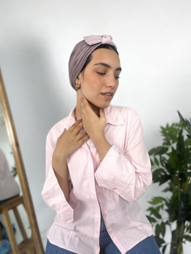 توربان فيونكه لون موف فاتح على رمادي