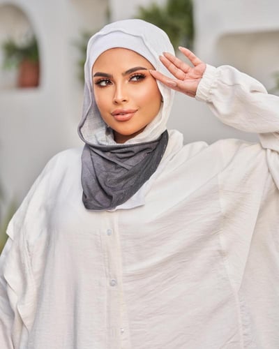 طرحه لف ( قطعتين) ابيض و اسود