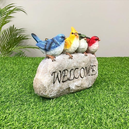 صخرة حديقة مع عصافير سيراميك