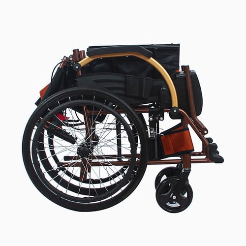 كرسي متحرك الومنيوم خفيف الوزن كفرات كبيرة