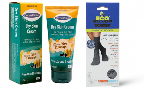 كريم للعناية بالقدم السكري + 2 شراب نترات الفضة