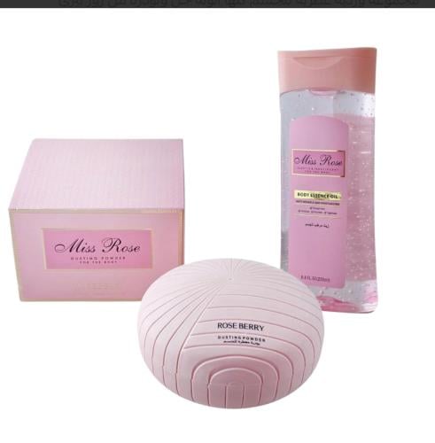 مجموعة ورديه عطرية للجسم كلها أنوثه جل وبودرة من ر...