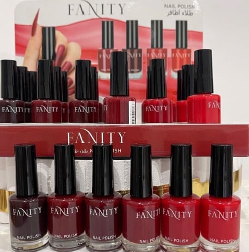 مجموعة مناكير درجات الاحمر بديل بلوفير 6 حبات