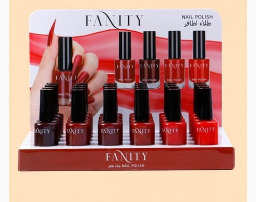 مجموعة مناكير درجات الاحمر بديل بلوفير 6 حبات