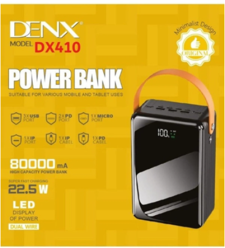 بنك طاقة DENX بسعة 80000 مللي أمبير، حل شحن سريع ب...