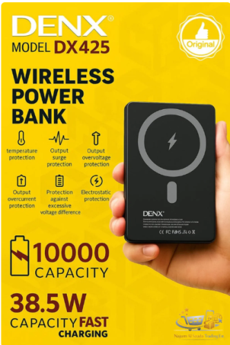 بنك طاقة لاسلكي DENX بسعة 10000 مللي أمبير، شحن سر...