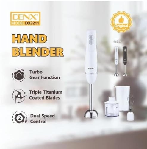 خلاط يدوي 4 في 1 بقوة 400 وات مع مطحنة ومخفق وكوب...